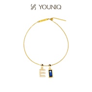 YOUNIQ Just For You September Birthstone Rectagular 18K Gold Titanium Bracelet Necklace Customise Ch
