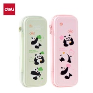 Deli XM751 Panda Series PP Stationery Box Student Waterproof Dirt-Resistant Stationery Box Multifunc