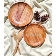 Mahogany Round Plate | Photoshoot Aesthetic kit | Photo Prop Starter Kit