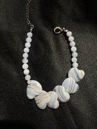 純淨之心。藍紋瑪瑙 手鏈 手環 手排 手鐲 療癒 舒壓之石