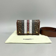 Burberry TB條紋印花單肩&斜挎 mini郵差包