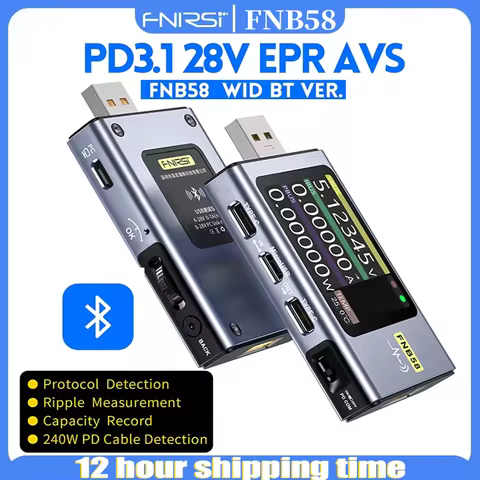 FNIRSI FNB58 Tester, Voltmeter, Ammeter, USB Tester Power loss Detection Equipment Power PD Trigger 