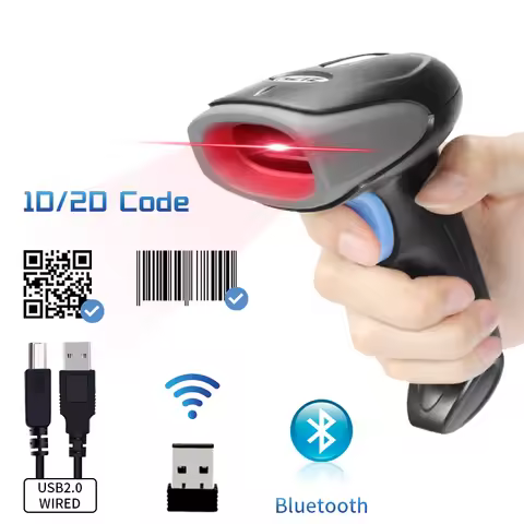 2019WB-2D Bluetooth 2D Barcode Reader And 2019W QR 2.4G Wireless Wired Handheld Barcode Scanner USB 