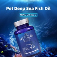 [SG Stock]Pet Fish Oil Cat Dog Supplements Omega-3 Fish Oil Capsules 1200mg 60s