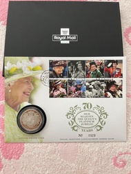 2022 Queen Platinum Jubilee £5 Silver coin cover, 英女王登基70周年鉑金禧£5 英鎊銀幣封