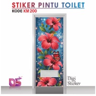 Premium Toilet Door Sticker 60x190cm 70x200cm Elegant Flower Bathroom Sticker Digi Sticker KM200