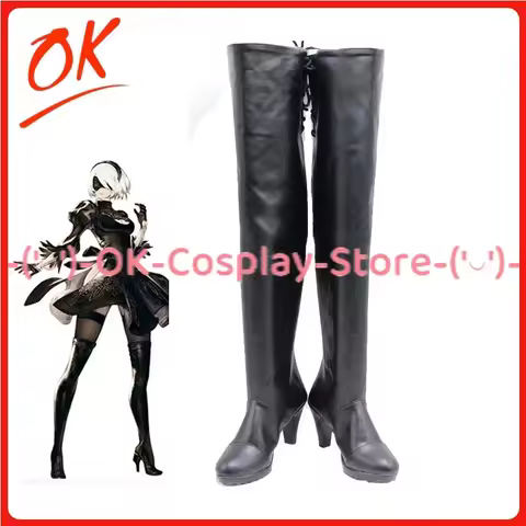 [Customized] NieR:Automata 2B Cosplay Shoes Anime Game Roleplay Costume Prop Halloween Carnival Holi