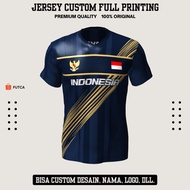 Navy Gold Futsal Jersey with Abstract Stripe Motif 605 - Custom Full Print Sports Jersey