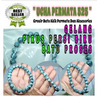 gelang pirus persia biru / gelang batu akik pirus biru