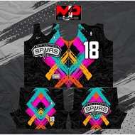 SPURS 14 BASKETBALL JERSEY FULL SUBLIMATION FREE CUSTOMIZE OF NAME AND NUMBER