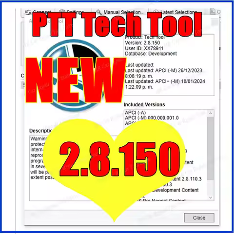 2025 Premium Tech Tool 2.8.150 (PTT 2.8 / VCADS)(REAL Development) Product History with developer to