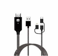 YourChoice Bluetooth 2K - Micro USB / Type C ( 3 IN 1 ) TO HDMI Adapter Cable TV