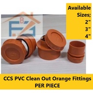 CCS PIPE PVC Sanitary Orange Fittings [2",3",4"] Clean Out For PVC Pipes