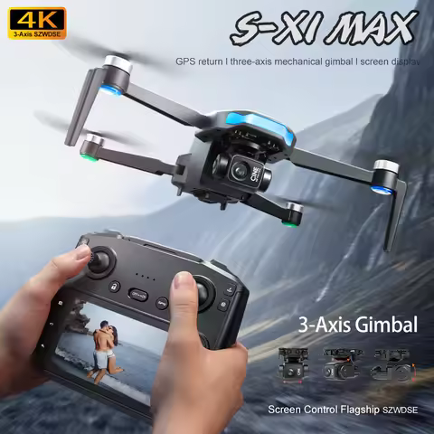 S-X1 MAX 4K Professional Drone With HD Camera 3-Axis Gimbal GPS Dron Brushless 5G WIFI Screen Remote