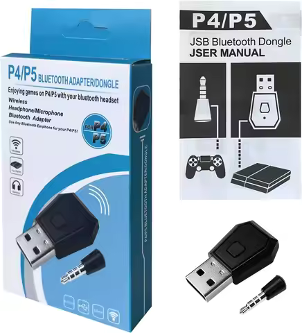 PS4 Bluetooth Dongle Adapter USB 4.0 Wireless Mini Microphone USB Audio Adapter Receiver