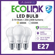 [SIRIM] ECOLINK E27 LED Light Bulb 3W 5W 7W 9W 11W 13W 14.5W 19W Sirim Certified Round Bulb P45 A60 
