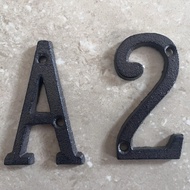 Cast Iron Number Plate 7.5cm Free Nails - Outdoor Rustic House Sign for Door/Garden | Tahan Karat & 