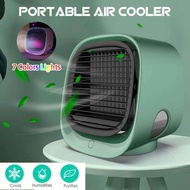 Mini Portable Aircond Air Conditioner 3 Colors Light Conditioning Humidifier Purifier USB Desktop Air Cooler Fan with Water Tank Home 5V