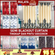 #95 LANGSIR (120*220cm) Hook &amp; Rod Type 2 Features in 1 Curtain / Semi Blackout Curtain / Pintu Door Curtain