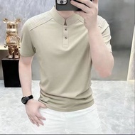 Summer Men's Short-Sleeved Top White Beige Beige Gray Black