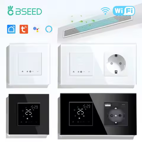 BSEED Tuya WiFi Smart Central Air Conditioning Thermostat Switch Heating Cool 3 Speed Fan Coil Unit 