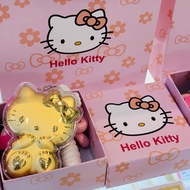 Pure Gold Kitty Cat Bag Pendant Gift KT Cat French Fries Milk Tea Burger 20mg Mobile Phone Chain Bag