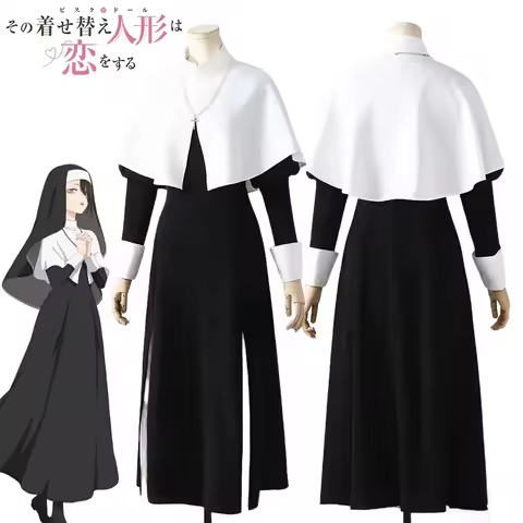 Anime My Dress Up Darling Kitagawa Marin Cosplay Costume Women Dress Shawl Suit Nun Uniform Hallowee