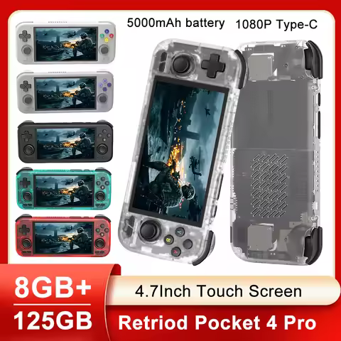 Retroid Pocket 4Pro Android Handheld Game Console 8G+128GB Handhelds Retro Player WiFi 6.0 BT 5.2 Re