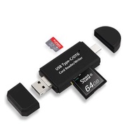 USB Type-C Micro USB 三合一讀卡器 OTG存儲卡適配器 適用於SD Micro SD TF卡