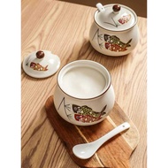 Household Kitchen Lard Jar Ceramic Chili Oil Jar High Temperature Resistant Oil Splash Spicy Jar Sal