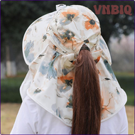 VNBIQ หมวกบังแดดพัดลมไฟฟ้าหมวกติดพัดลมพร้อมการป้องกันรังสียูวีสำหรับกิจกรรมกลางแจ้งหมวกตาข่ายผ้าระบา