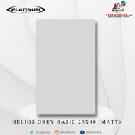 Keramik Dinding Platinum 25x40 Helios Grey Basic Matt Satin Kasar