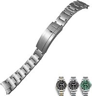 GANYUU 20mm 904L Stainless Steel Glide Folding Buckle Watch Band for Rolex Submariner OYSTERFLEX GMT Watch Strap Bracelet (Color : Watchband, Size : 20mm)