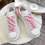 Alexander McQueen White Shoes Heightening Platform Thick-Soled Sneakers McQueen Heightening Shoes Mc