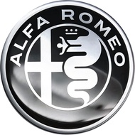3D Sticker Alfa Romeo Logo, Black and White, 58 mm