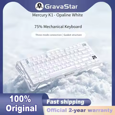 100% Original GravaStar Mercury K1 75% Mechanical Keyboard Tri-mode Wireless Wired Bluetooth Gasket 
