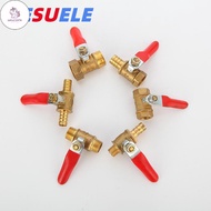 UN Lesu 1/2  3/8   1/4 Thread Brass Red Handle Air Pipe Small Ball Valve External Tooth Hose Connect