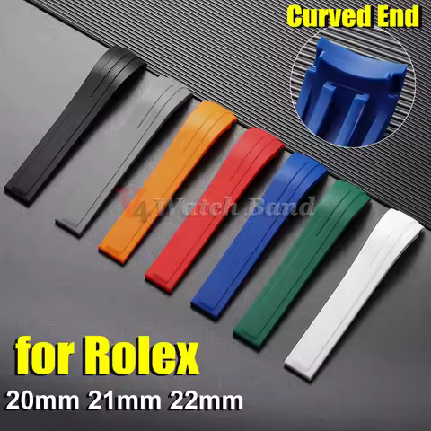 Arc Rubber Watchband 20 21mm 22mm for Rolex Daytona Yacht-Master Ultra Flexible Comfortable Silicone