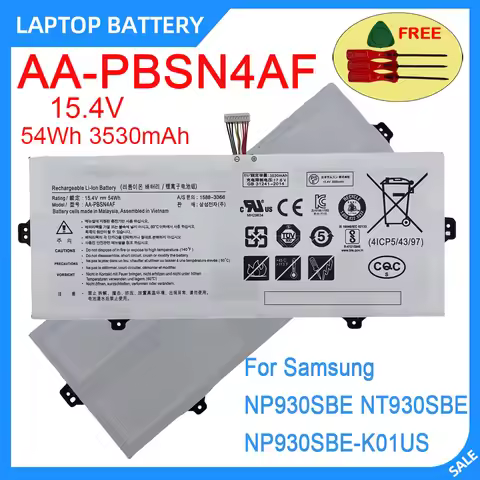 High Quality AA-PBSN4AF 15.4V 54Wh 3530mAh New Laptop Battery For Samsung NP930SBE NT930SBE NP930SBE