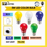 FFL LED COLOUR BULB 5W B22 DAY LIGHT/WARM WHITE/RED/YELLOW/GREEN/BLUE FF LIGHTING LED BULB LED LIGHT