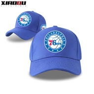หมวกบาสเก็ตบอล Philadelphia 76ers สำหรับผู้ชายและผู้หญิง หมวกกันแดดแบบพับได้ที่ปักลาย หมวกกันแดดแบบล