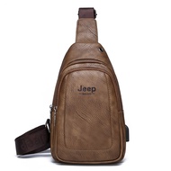 กระเป๋าสะพายข้างผู้ชาย กระเป๋าสะพายไหล่ Jeep ของแท้ 100% กระเป๋าผู้ชาย กระเป๋าทรงแมสเซนเจอร์ กระเป๋า