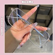 Square Fashion Anti-Blue Light Glasses Korean Large Frame Glasses Removable Lenses Unisex Cermin Mat