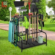 Lovoski Garden Tool Organizer Utility Shelf Space Saving Carbon Steel Yard Tools Storage