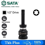 SATA 1/2'' Drive Impact Trox Bit Socket,Durable Chrome Moly Steel Star Bit Socket T27/T30/T40/T45/T5