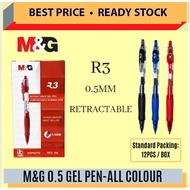 M&G R3 RETRACTABLE GEL PEN 0.5 (Blue/Black/Red) / M&G Gel Pen / 0.5 Gel Pen / R3 0.5 Gel Pen