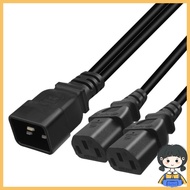 Bang IEC 320 C20 to 2x C13 Splitter Power Cord Heavy Duty C20 Male to 2X C13 Female Y Splitter Cable