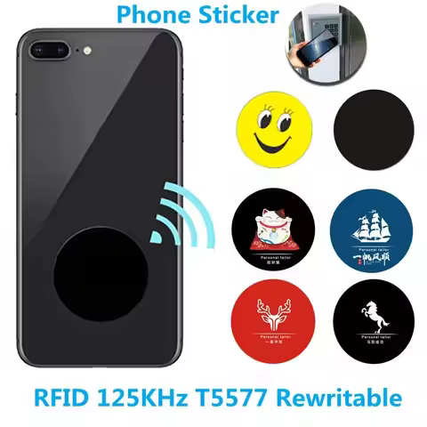 1Pcs Circular RFID 125KHz T5577 Rewritable Key Tag Label Writable Token Duplicate Clone Anti Metal I