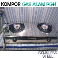 Kompor Gas Alam 2 Tungku (Non LPG) Butterfly 838s