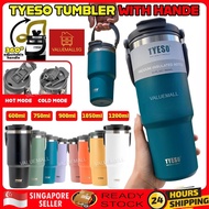 Original Tyeso Tumbler With Handle 600/750/900/1200ml Stainless Steel Double Layer Insulated Thermos Flask Water Bottle